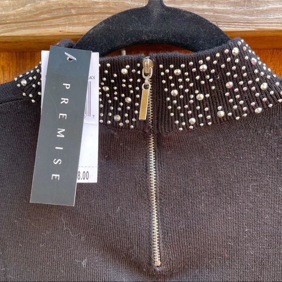 NWT premise • black mock neck shirt with sparkles - Picture 4 of 4